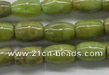 CPO24 15.5 inches 6*10mm drum olivine gemstone beads wholesale