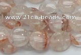 CPQ02 15.5 inches 15mm flat round natural pink quartz beads