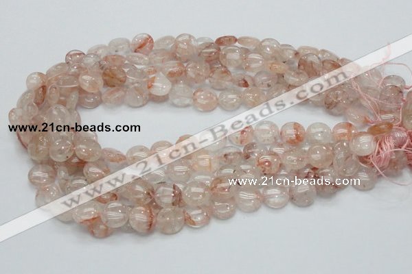 CPQ02 15.5 inches 15mm flat round natural pink quartz beads