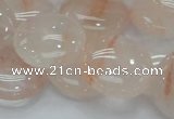 CPQ03 15.5 inches 20mm flat round natural pink quartz beads