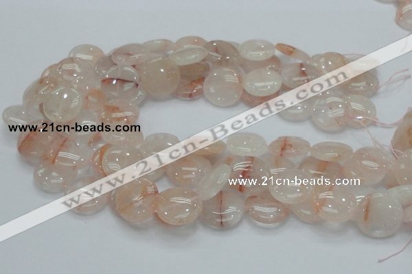 CPQ03 15.5 inches 20mm flat round natural pink quartz beads