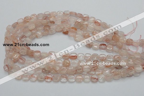 CPQ04 15.5 inches 10*10mm square natural pink quartz beads