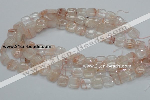 CPQ05 15.5 inches 15*15mm square natural pink quartz beads