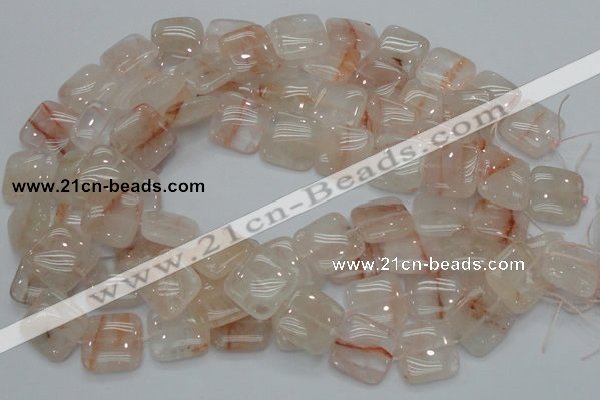 CPQ06 15.5 inches 20*20mm square natural pink quartz beads