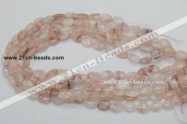 CPQ10 15.5 inches 10*14mm oval natural pink quartz beads wholesale