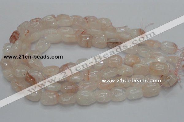 CPQ12 15.5 inches 15*20mm nugget natural pink quartz beads wholesale