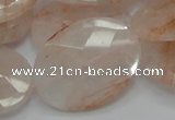 CPQ17 15.5 inches 30*40mm faceted oval natural pink quartz beads