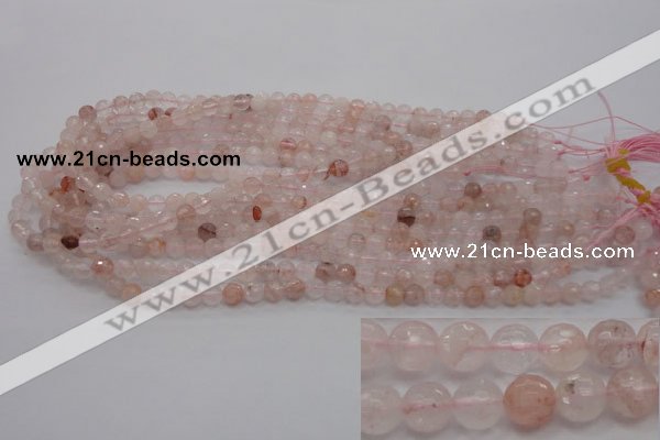 CPQ201 15.5 inches 4mm faceted round natural pink quartz beads