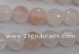 CPQ205 15.5 inches 12mm faceted round natural pink quartz beads