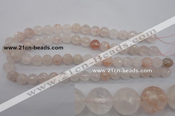 CPQ205 15.5 inches 12mm faceted round natural pink quartz beads