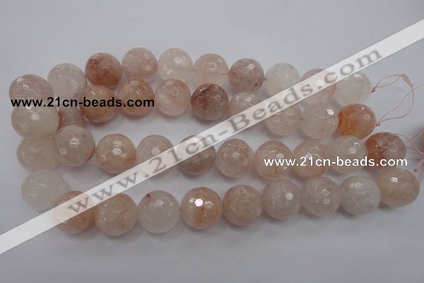 CPQ209 15.5 inches 20mm faceted round natural pink quartz beads