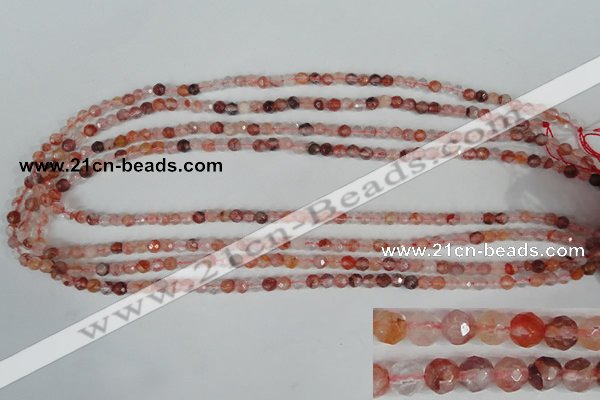 CPQ21 15.5 inches 4mm faceted round natural pink quartz beads