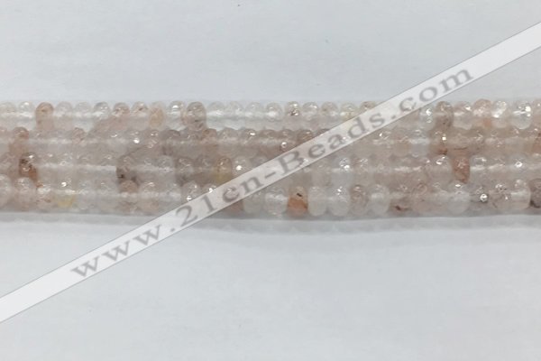 CPQ210 15.5 inches 4*6mm faceted rondelle natural pink quartz beads