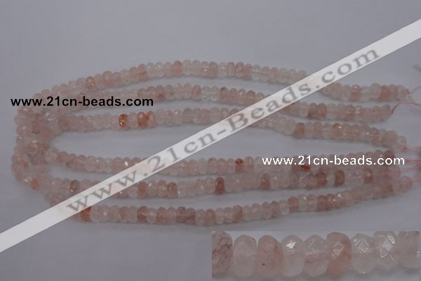 CPQ211 15.5 inches 5*8mm faceted rondelle natural pink quartz beads