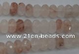 CPQ212 15.5 inches 6*10mm faceted rondelle natural pink quartz beads