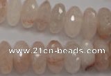 CPQ215 15.5 inches 8*16mm faceted rondelle natural pink quartz beads