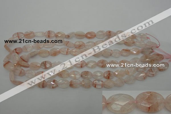 CPQ218 15.5 inches 10*14mm faceted oval natural pink quartz beads