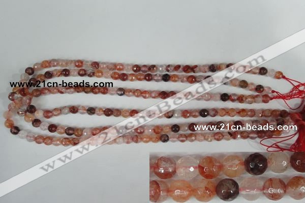 CPQ22 15.5 inches 6mm faceted round natural pink quartz beads