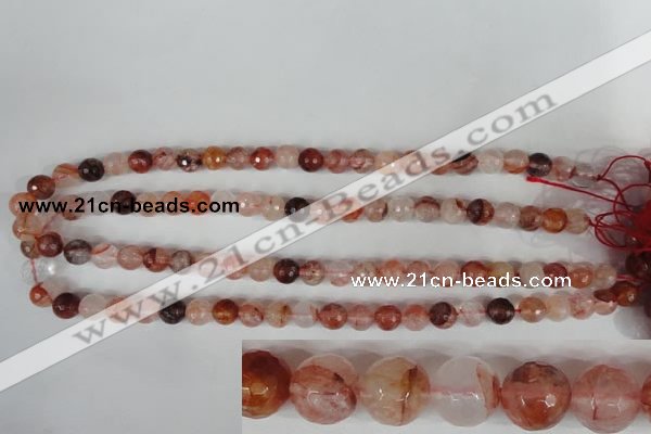 CPQ23 15.5 inches 8mm faceted round natural pink quartz beads