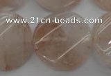 CPQ238 15.5 inches 28mm twisted coin natural pink quartz beads