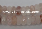 CPQ246 15.5 inches 6*12mm faceted rondelle natural pink quartz beads