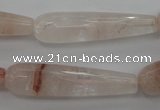 CPQ248 15.5 inches 10*40mm faceted teardrop natural pink quartz beads