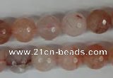 CPQ25 15.5 inches 12mm faceted round natural pink quartz beads