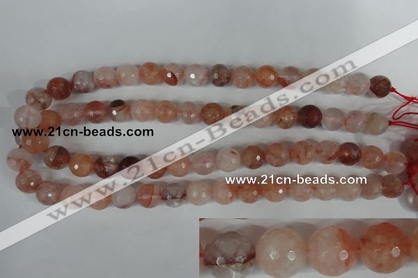 CPQ25 15.5 inches 12mm faceted round natural pink quartz beads