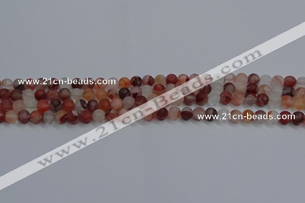 CPQ300 15.5 inches 4mm round matte pink quartz beads wholesale