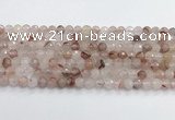 CPQ318 15.5 inches 6mm faceted round pink quartz beads