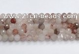 CPQ320 15.5 inches 10mm faceted round pink quartz beads