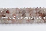 CPQ321 15.5 inches 12mm faceted round pink quartz beads