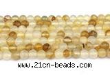 CPQ351 15.5 inches 6mm round yellow quartz gemstone beads