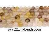 CPQ360 15.5 inches 4mm round pink & yellow quartz gemstone beads