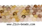 CPQ362 15.5 inches 8mm round pink & yellow quartz gemstone beads