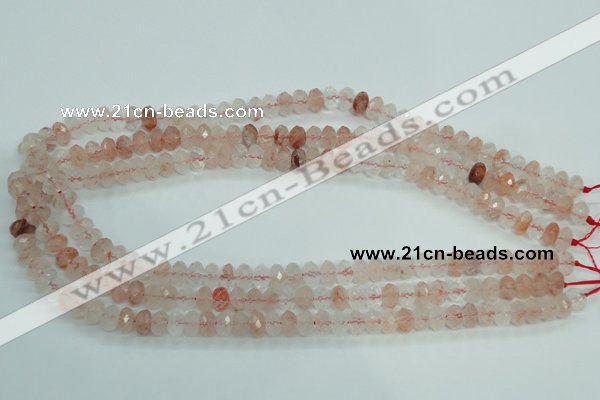 CPQ38 15.5 inches 5*8mm faceted rondelle natural pink quartz beads