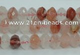 CPQ39 15.5 inches 6*10mm faceted rondelle natural pink quartz beads