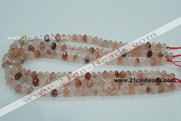 CPQ39 15.5 inches 6*10mm faceted rondelle natural pink quartz beads