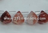 CPQ41 Top-drilled 7*7mm faceted teardrop natural pink quartz beads