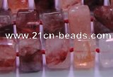 CPQ42 15.5 inches 11*15*15mm faceted triangle pink quartz beads