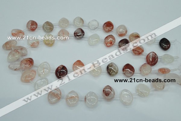 CPQ58 Top-drilled 13*18mm marquise natural pink quartz beads