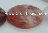 CPQ65 15.5 inches 30*40mm faceted oval natural pink quartz beads