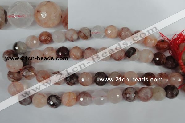 CPQ68 15.5 inches 16mm faceted round natural pink quartz beads