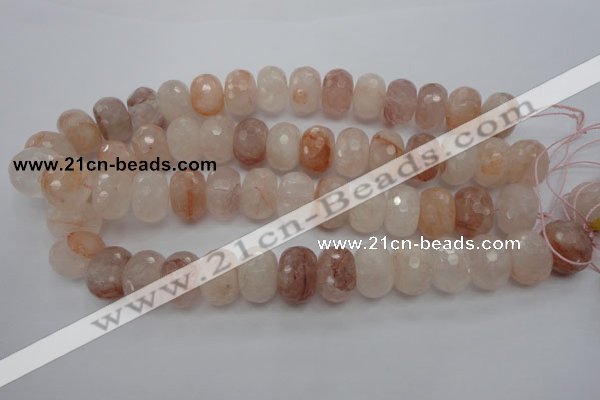 CPQ72 15.5 inches 14*20mm faceted rondelle natural pink quartz beads