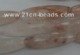 CPQ80 15.5 inches 10*35mm faceted rice natural pink quartz beads