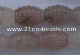 CPQ90 15.5 inches 15*20mm carved rice natural pink quartz beads