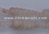 CPQ93 15.5 inches 10*35mm carved teardrop natural pink quartz beads