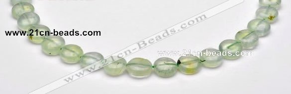 CPR08 A grade 12mm flat round natural prehnite gemstone beads