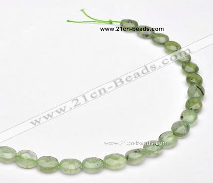 CPR11 A grade 10*12mm faceted oval natural prehnite stone beads