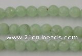 CPR111 15.5 inches 6mm faceted round natural prehnite beads wholesale